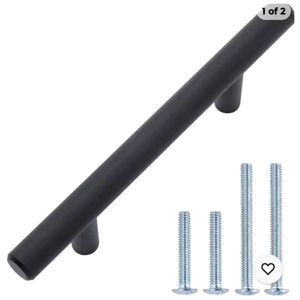 Amazon Basics Euro Bar Cabinet Handle .5" Diameter 5.38 inch Length 3" hole cent